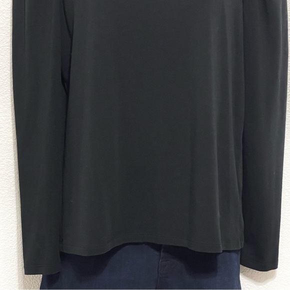 Marine Layer Woman Black Organic Cotton Long Sleeve Crew Neck Top Size M - Picture 3 of 12